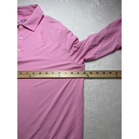 IBKUL Polo Shirt Medium Pink Long Sleeve UPF 50 Golf Performance - Picture 4 of 5